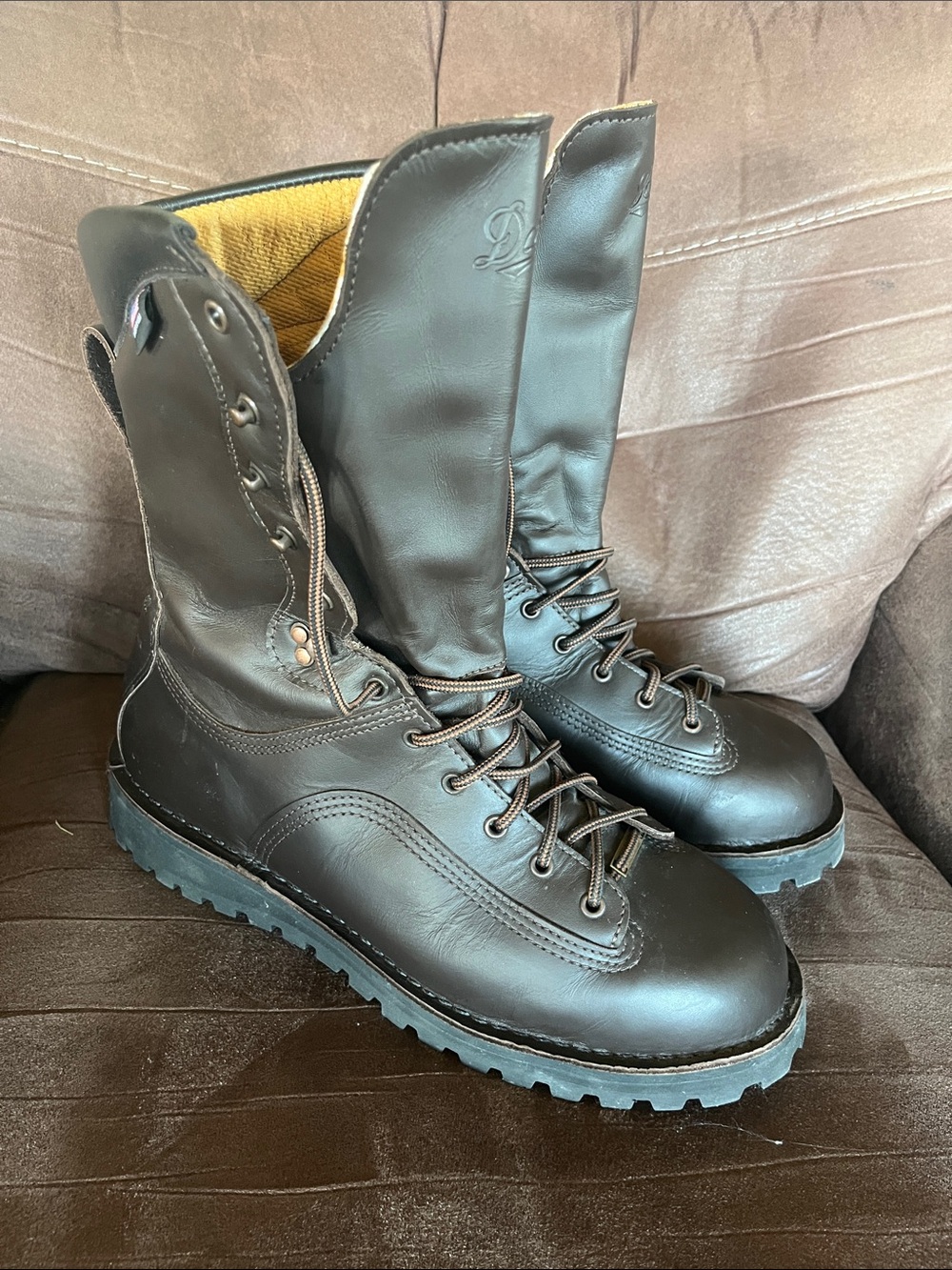 Men's Danner Brown Lace-Up High-Top Work Boots